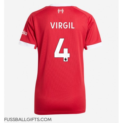 Liverpool Virgil van Dijk #4 Fußballbekleidung Heimtrikot Damen 2025-26 Kurzarm